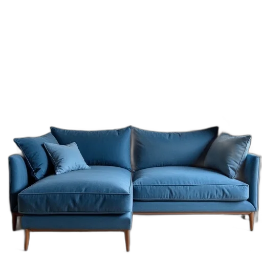furniture, 3d render, photorealistic, blue transparent PNG cut-out