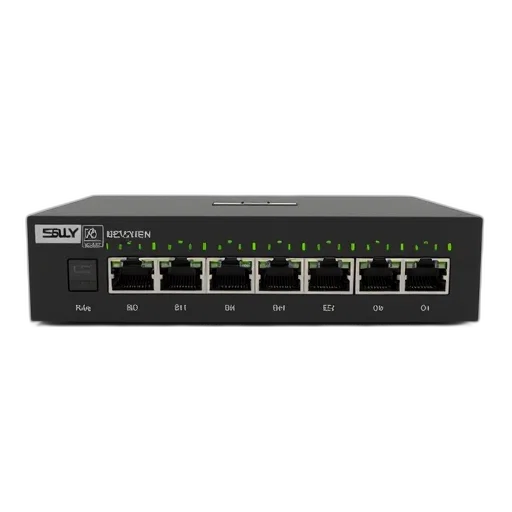 black, network, switch, label, reads, 8-port, gigabit, ethernet transparent PNG cut-out