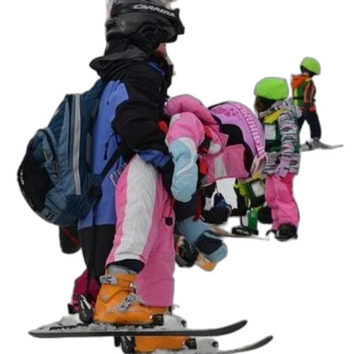 jacket, group, children, ski, gear, one, child, wearing transparent PNG cut-out
