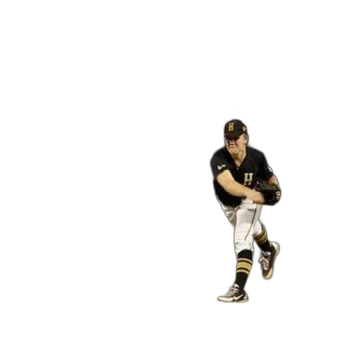 3d render, pixel art, concept art, photorealistic, golden, baseball, player, black transparent PNG cut-out