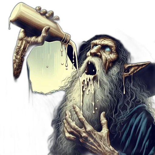 staff, fantasy art, concept art, comic book art, photorealistic, elderly, wizard, white transparent PNG cut-out
