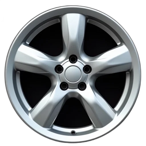 car, close-up, image, silver, alloy, wheel, five-spoke, design transparent PNG cut-out