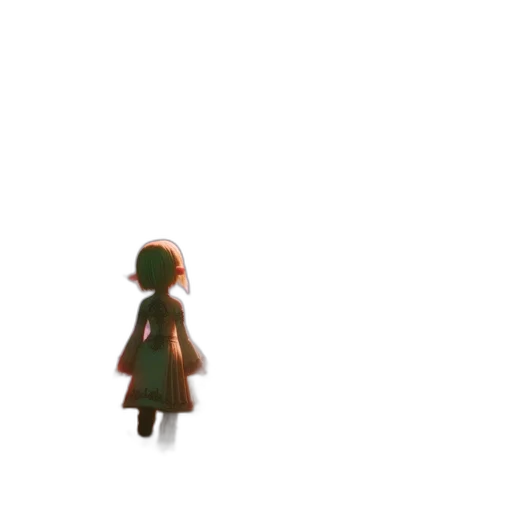 dress, robot, creature, hat, pixel art, concept art, 3d render, watercolor transparent PNG cut-out