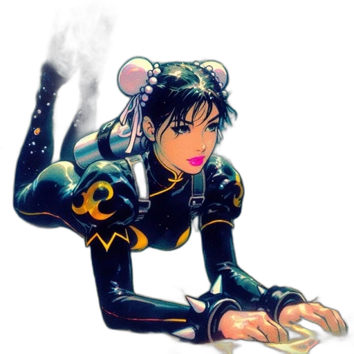 comic book art, concept art, anime, cartoon, mermaid-like, animated, character, gold transparent PNG cut-out