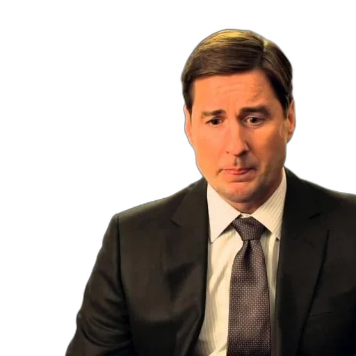 man, suit, tie, sits, office, setting, framed, pictures transparent PNG cut-out