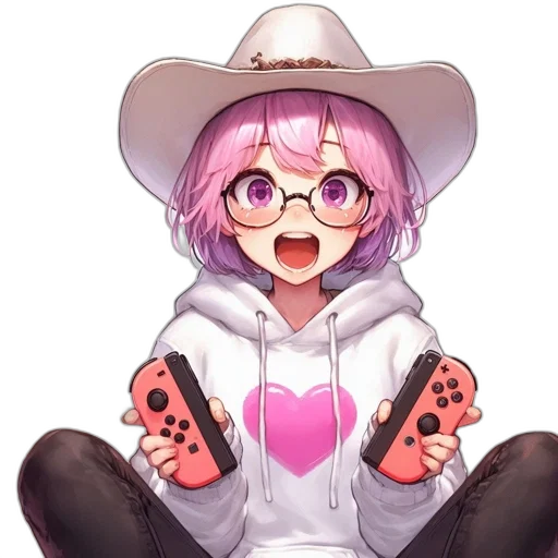 hat, jacket, weapon, animal, anime, cartoon, pixel art, watercolor transparent PNG cut-out