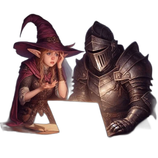 hat, staff, dragon, mask, fantasy art, concept art, pixel art, comic book art transparent PNG cut-out