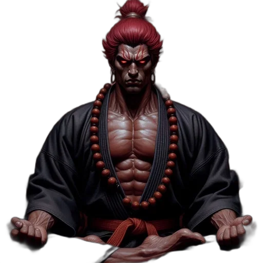 concept art, photorealistic, fantasy art, comic book art, red, muscular, figure, hair transparent PNG cut-out