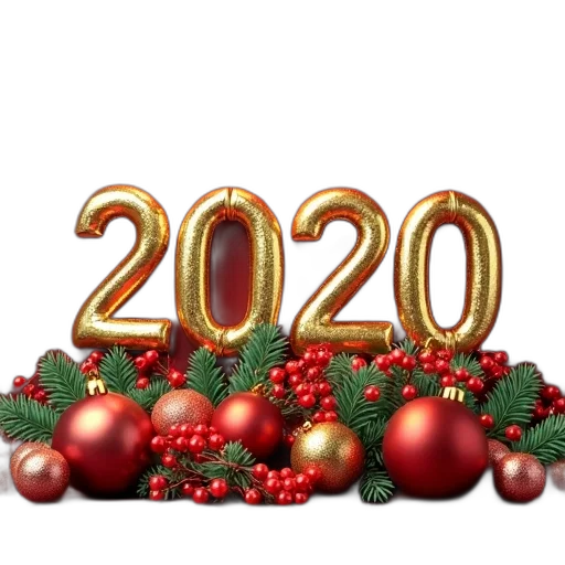 3d render, happy, new, year transparent PNG cut-out