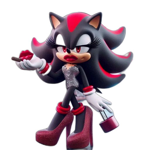 weapon, 3d render, concept art, pixel art, cartoon, red, sonic, hedgehog transparent PNG cut-out