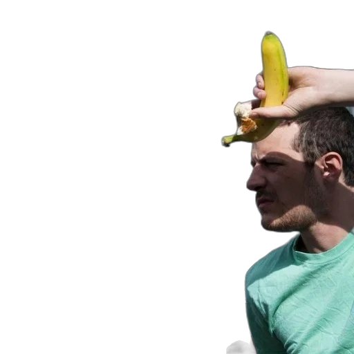 staff, crown, weapon, food, person, holding, banana, over transparent PNG cut-out