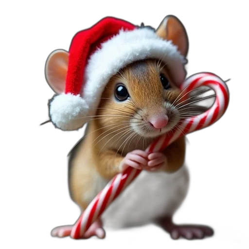 hat, animal, christmas, mouse transparent PNG cut-out