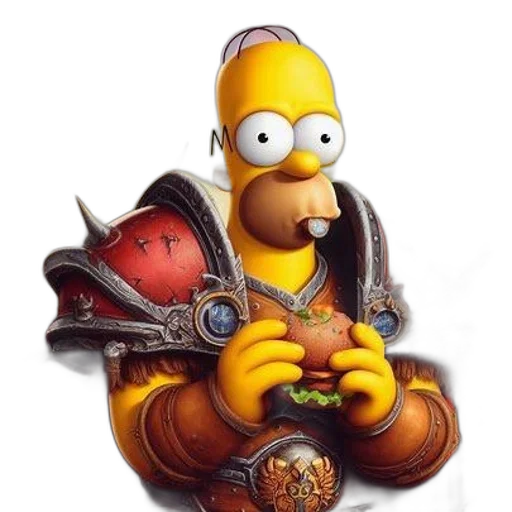 weapon, staff, fantasy art, concept art, photorealistic, 3d render, homer, simpson transparent PNG cut-out