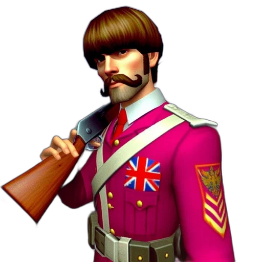 staff, jacket, weapon, concept art, 3d render, cartoon, photorealistic, british transparent PNG cut-out