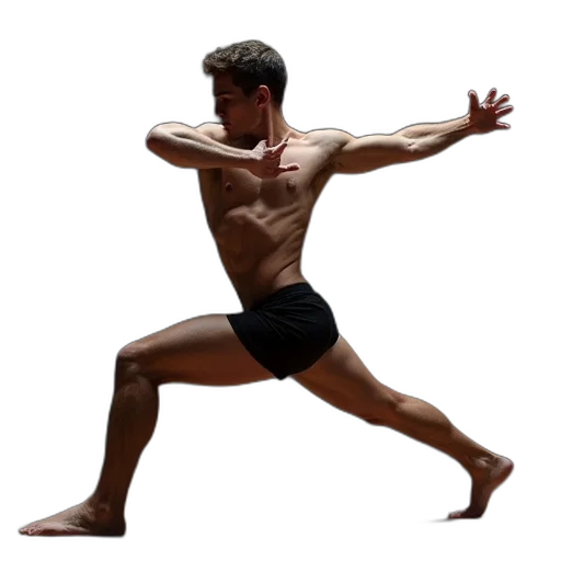 photorealistic, concept art, 3d render, pixel art, front, lunge, arm, extension transparent PNG cut-out