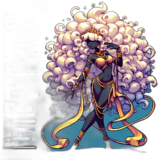 staff, hair, crown, concept art, fantasy art, pixel art, watercolor, golden transparent PNG cut-out