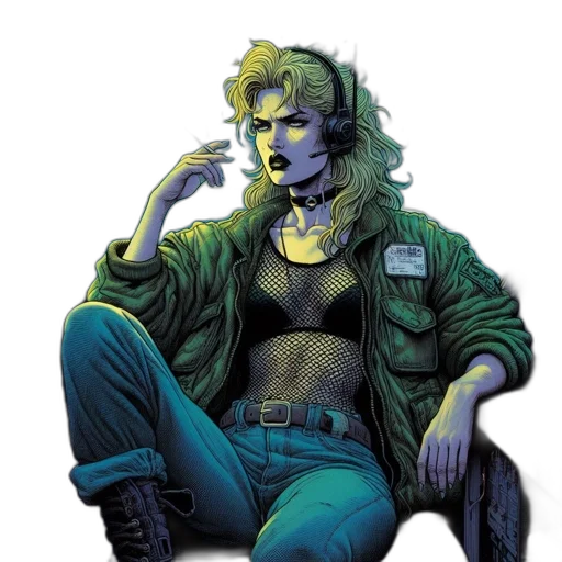 jacket, comic book art, cyberpunk, concept art, pixel art, green, inside, futuristic transparent PNG cut-out