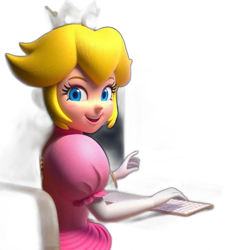 dress, crown, staff, face, 3d render, concept art, cartoon, pixel art transparent PNG cut-out