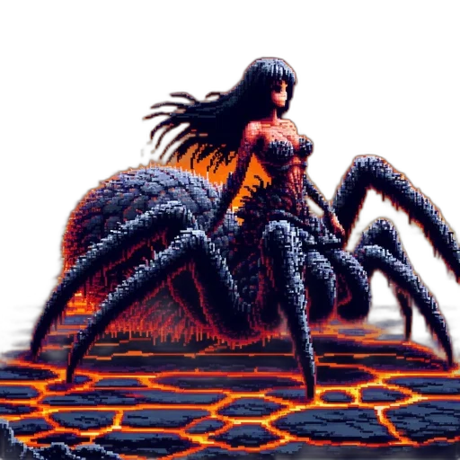 creature, animal, hair, pixel art, concept art, fantasy art, comic book art, fire transparent PNG cut-out
