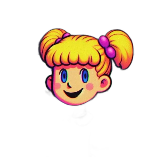 staff, face, hair, crown, pixel art, cartoon, 3d render, anime transparent PNG cut-out