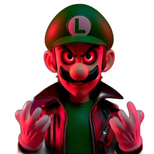 mask, face, hat, 3d render, concept art, pixel art, vaporwave, green transparent PNG cut-out