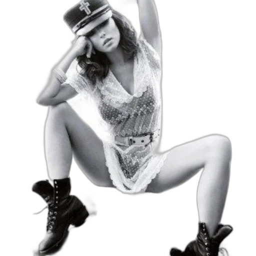hat, dress, shoes, photorealistic, woman, black, white, photo transparent PNG cut-out
