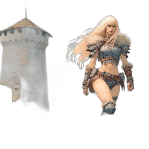 concept art, fantasy art, comic book art, 3d render, fog, earth tones, monochrome, pastel transparent PNG cut-out