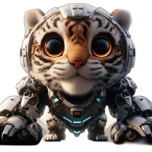 robot, animal, creature, 3d render, concept art, cyberpunk, life-like, robotic transparent PNG cut-out