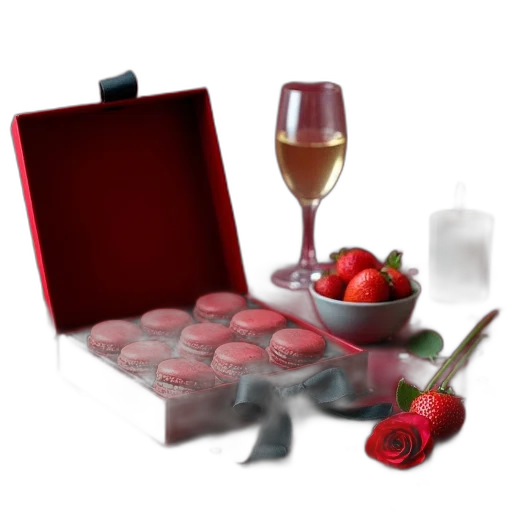 food, jewelry, furniture, 3d render, photorealistic, red, velvet, box transparent PNG cut-out