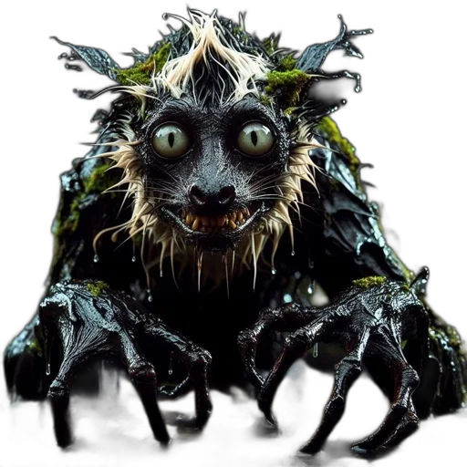 creature, mask, animal, dragon, concept art, fantasy art, 3d render, rat-reptile transparent PNG cut-out