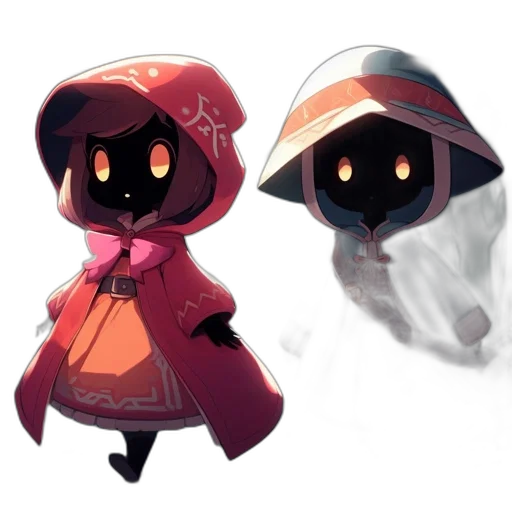 mask, hat, creature, jacket, concept art, pixel art, fantasy art, 3d render transparent PNG cut-out