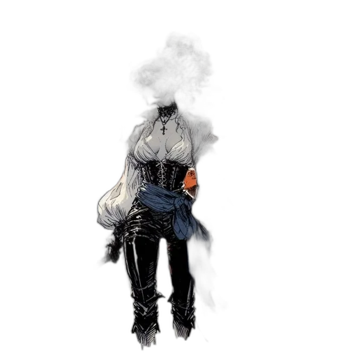 jacket, mask, robot, weapon, concept art, cyberpunk, comic book art, pixel art transparent PNG cut-out