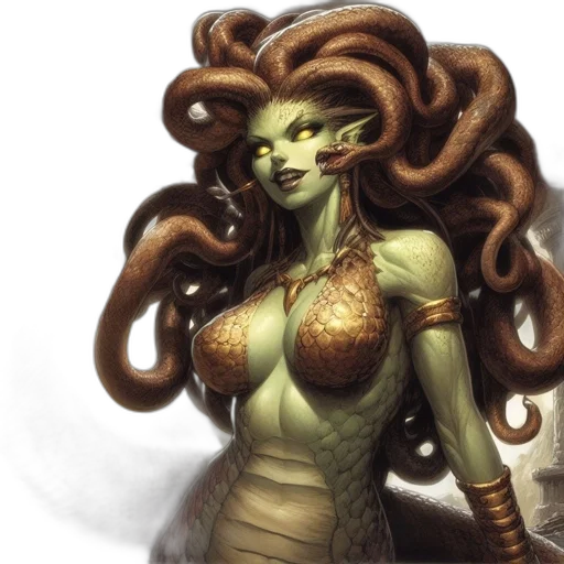 fantasy art, concept art, comic book art, green, earth tones, mythical, creature, resembling transparent PNG cut-out