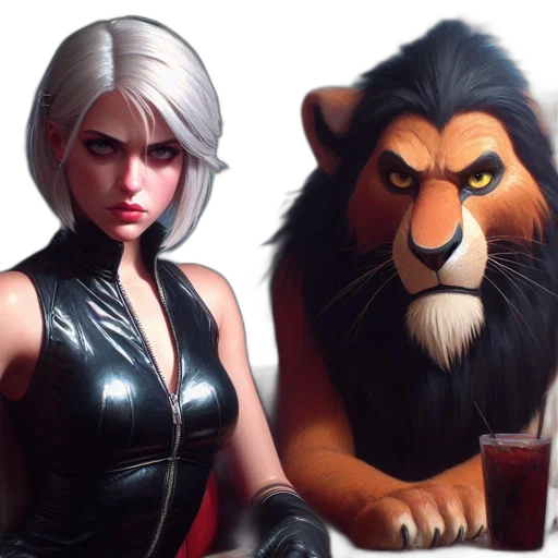 concept art, 3d render, fantasy art, comic book art, dimly, lit, urban, bar transparent PNG cut-out