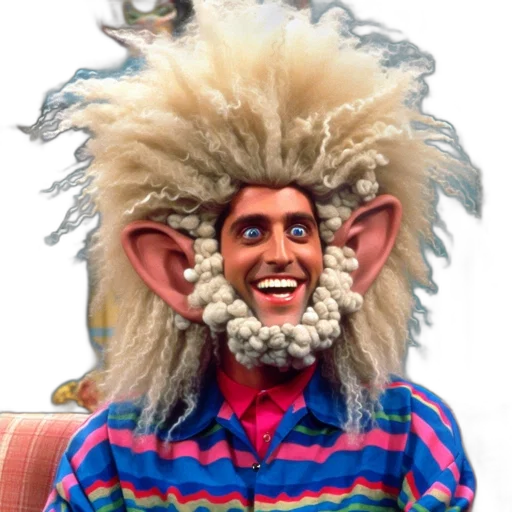 creature, hair, mask, animal, 3d render, cartoon, concept art, man transparent PNG cut-out