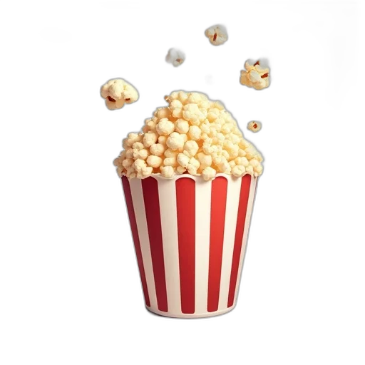 food, crown, 3d render, photorealistic, outer space, stylized, illustration, popcorn transparent PNG cut-out