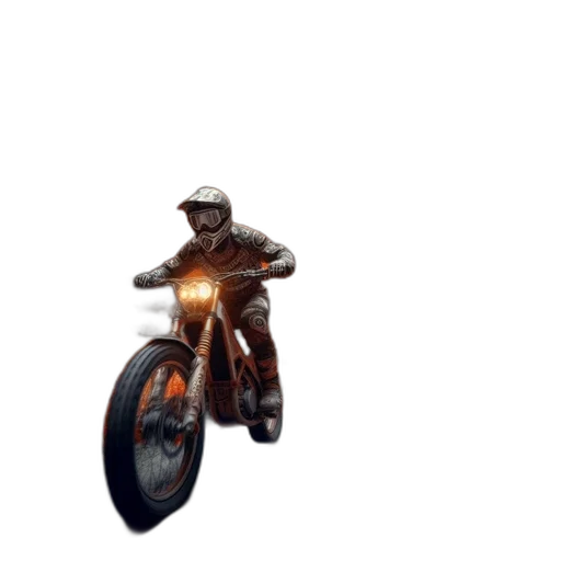 weapon, concept art, pixel art, 3d render, photorealistic, motorcyclist, rides, through transparent PNG cut-out