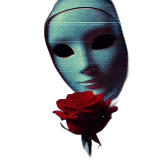 mask, flower, face, robot, vaporwave, photorealistic, concept art, 3d render transparent PNG cut-out