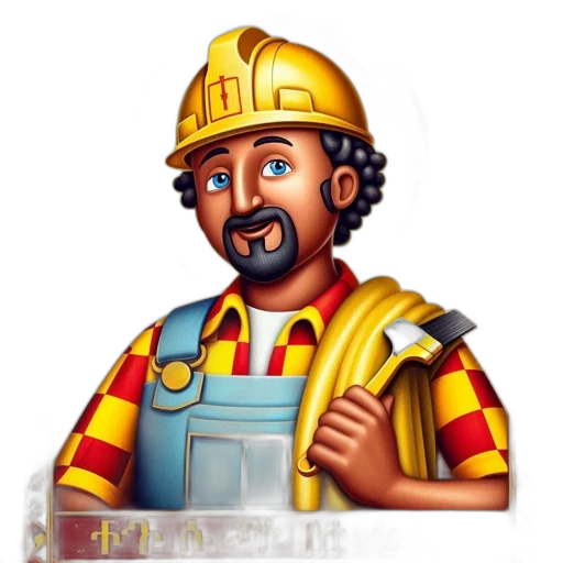 staff, robot, pixel art, fantasy art, concept art, cartoon, cheerful, man transparent PNG cut-out