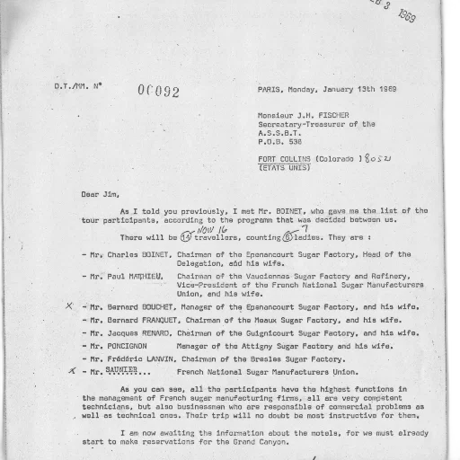 letter, paris, dated, january, 13th, 1969, discussing, travel transparent PNG cut-out