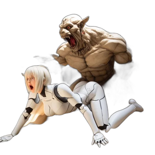 robot, creature, concept art, 3d render, fantasy art, comic book art, outer space, lab transparent PNG cut-out