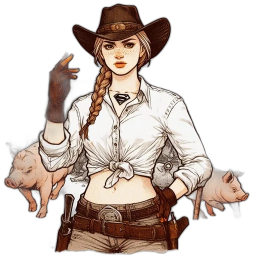 staff, hat, concept art, fantasy art, comic book art, pixel art, earth tones, woman transparent PNG cut-out