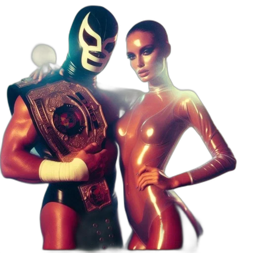 mask, concept art, comic book art, two, individuals, one, shiny, metallic transparent PNG cut-out