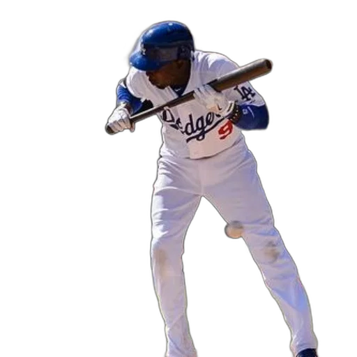 staff, weapon, baseball, player, dodgers, uniform, holding, bat transparent PNG cut-out