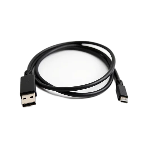 black, usb, cable, rectangular, connector, end, coiled, white transparent PNG cut-out