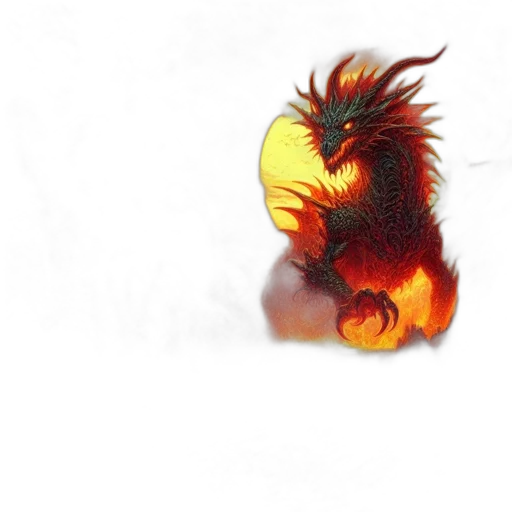 dragon, creature, animal, hair, 3d render, concept art, photorealistic, fantasy art transparent PNG cut-out