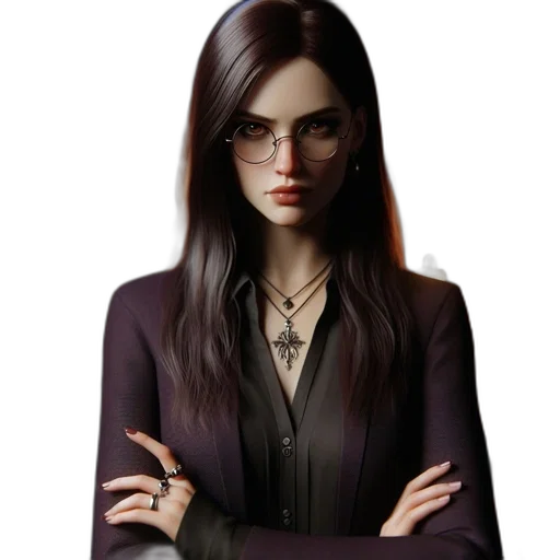 jewelry, jacket, staff, face, concept art, fantasy art, photorealistic, comic book art transparent PNG cut-out