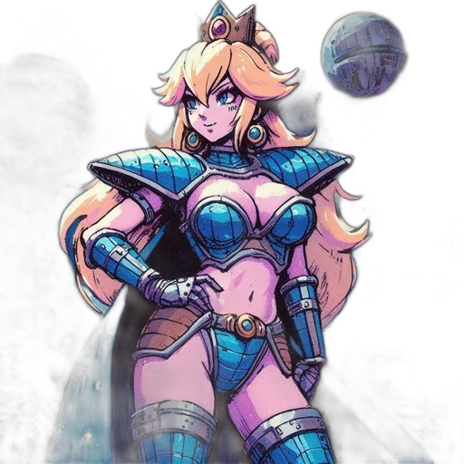 crown, dress, robot, weapon, concept art, fantasy art, comic book art, pixel art transparent PNG cut-out
