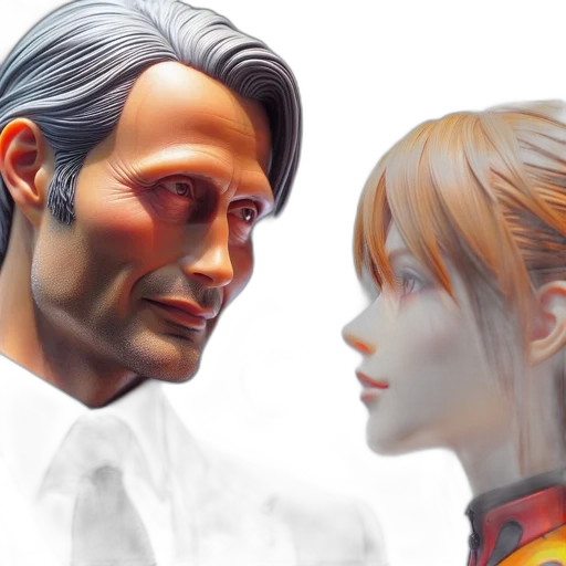 photorealistic, 3d render, concept art, comic book art, fire, two, detailed, figurines transparent PNG cut-out