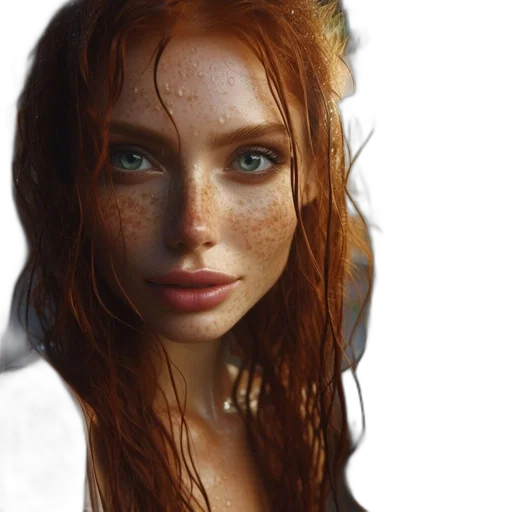 face, dragon, hair, dress, photorealistic, fantasy art, 3d render, concept art transparent PNG cut-out